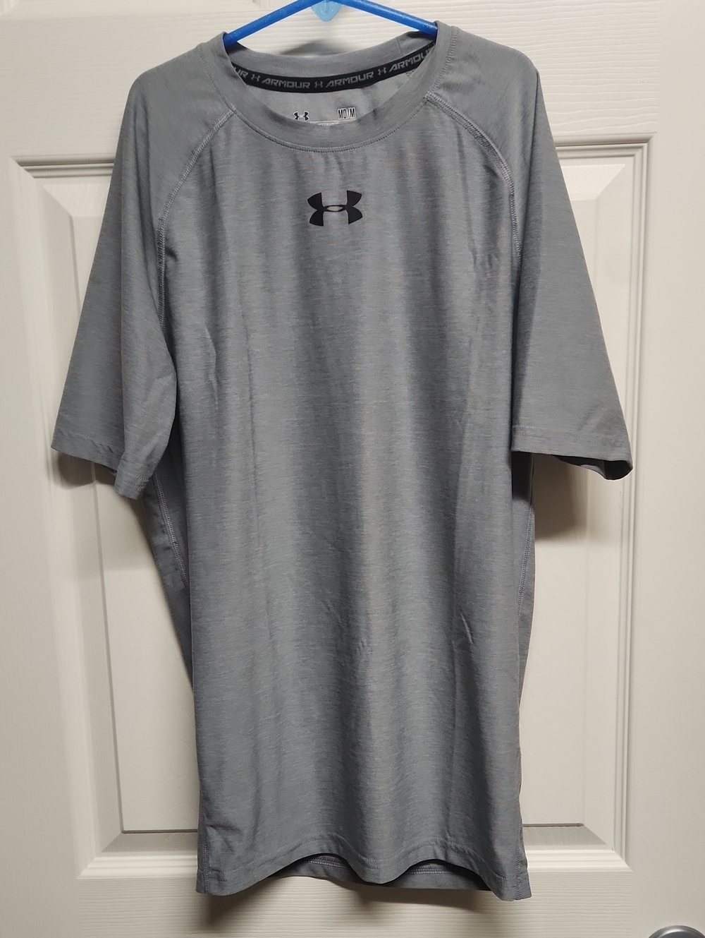 Under Armour Gray Short Sleeve Athletic Tee with Black Logo